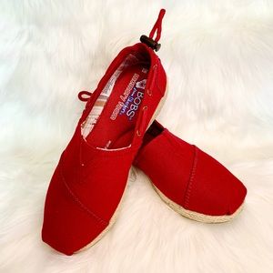 BOBS from Sketchers Red Canvas Espradille